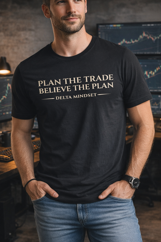 Plan the Trade Believe the Plan Delta Mindset Trading T‑Shirt