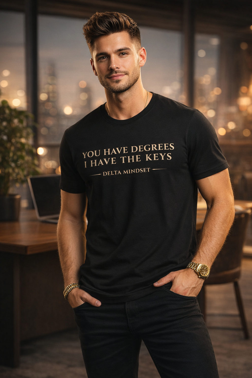 you have degrees i have the keys delta mindset trading t‑shirt