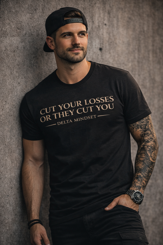 Cut Your Losses or They Cut You Delta Mindset Trading T‑Shirt