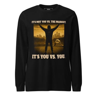 Delta Mindset cinematic streetwear long sleeve shirt — Locker Room Collection — It's Not You VS The Market. It's You VS You