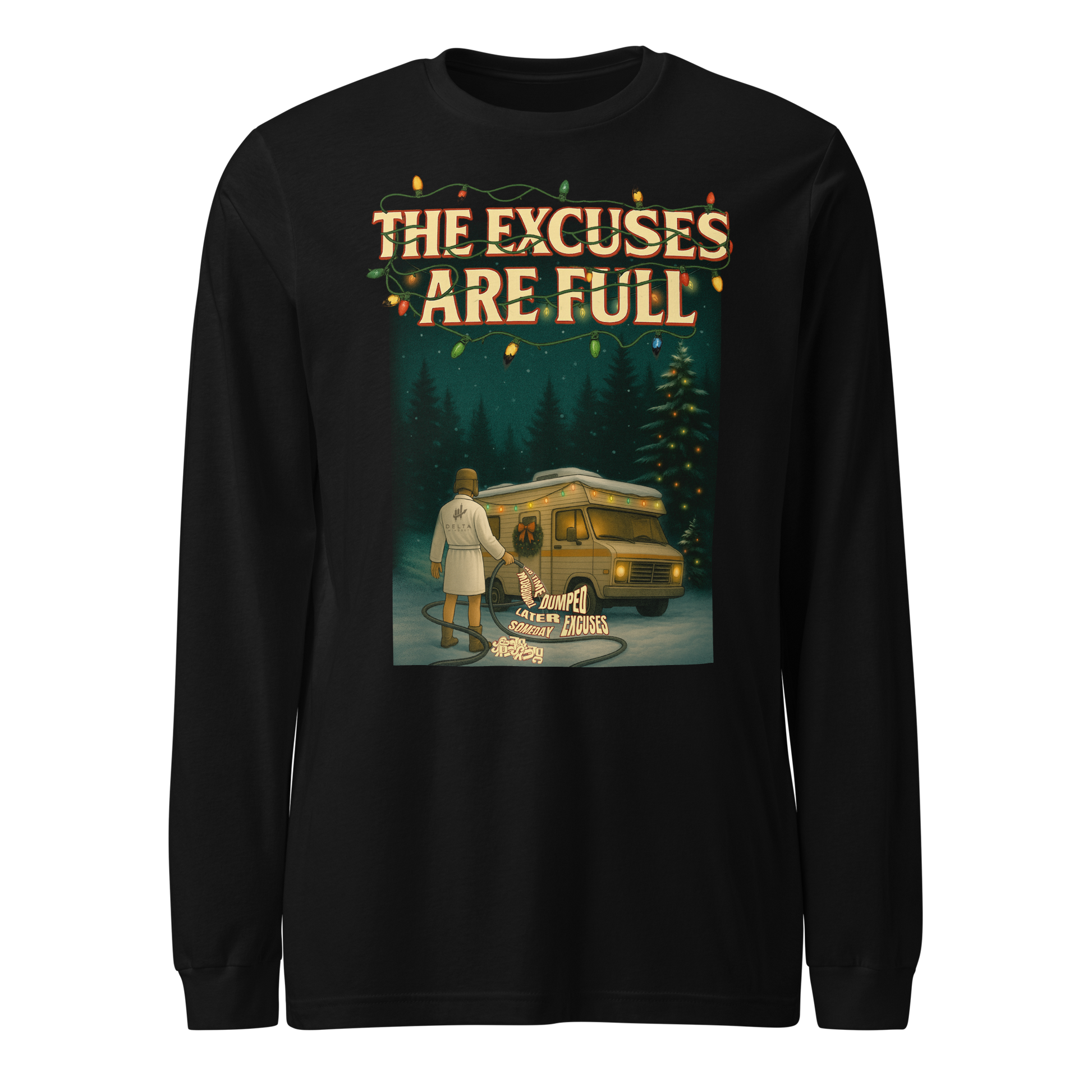 Delta Mindset cinematic streetwear long sleeve trader shirt — Hearth Collection —The Excuses Are Full