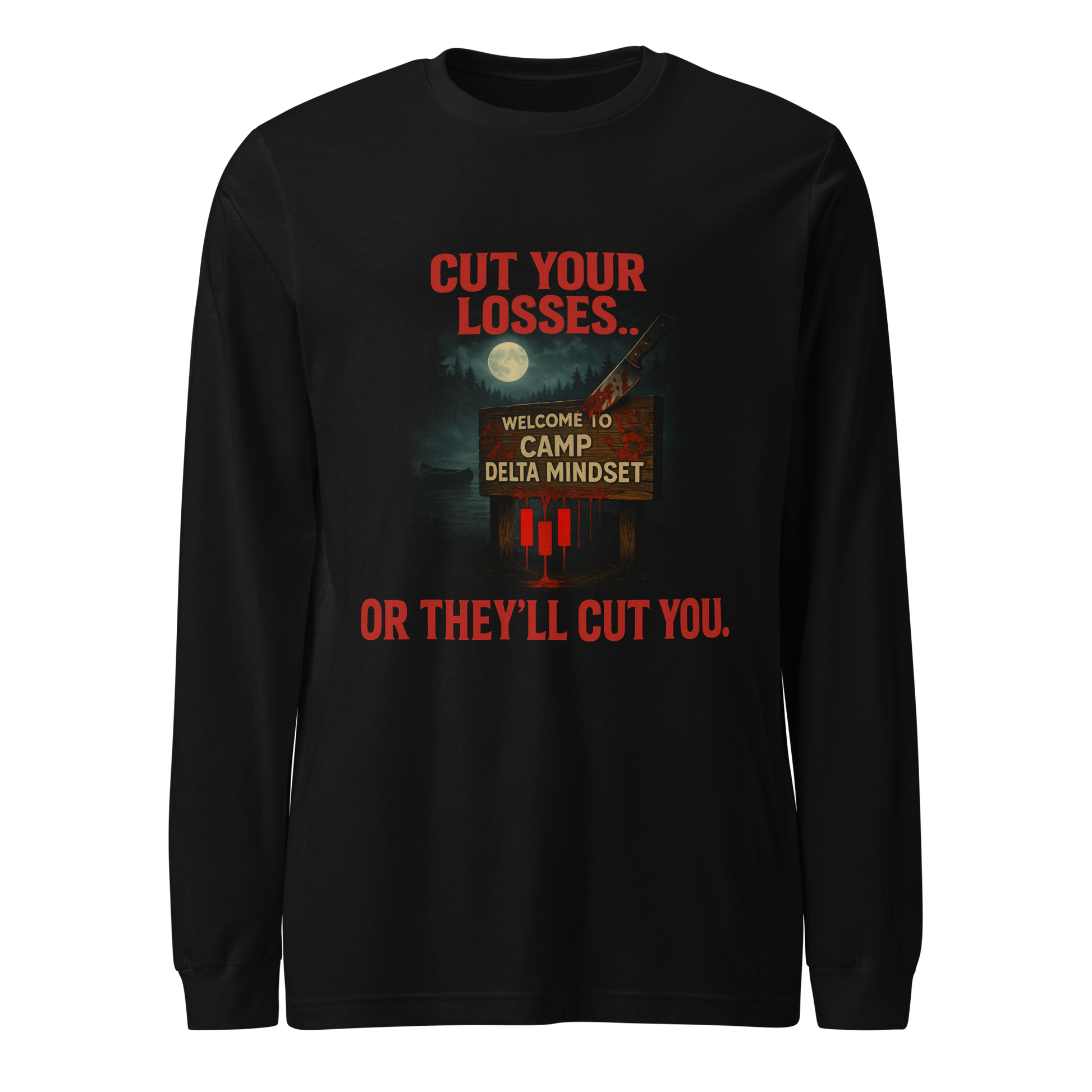Delta Mindset cinematic streetwear long sleeve shirt — Crypt Collection — Cut Your Losses Or They'll Cut You