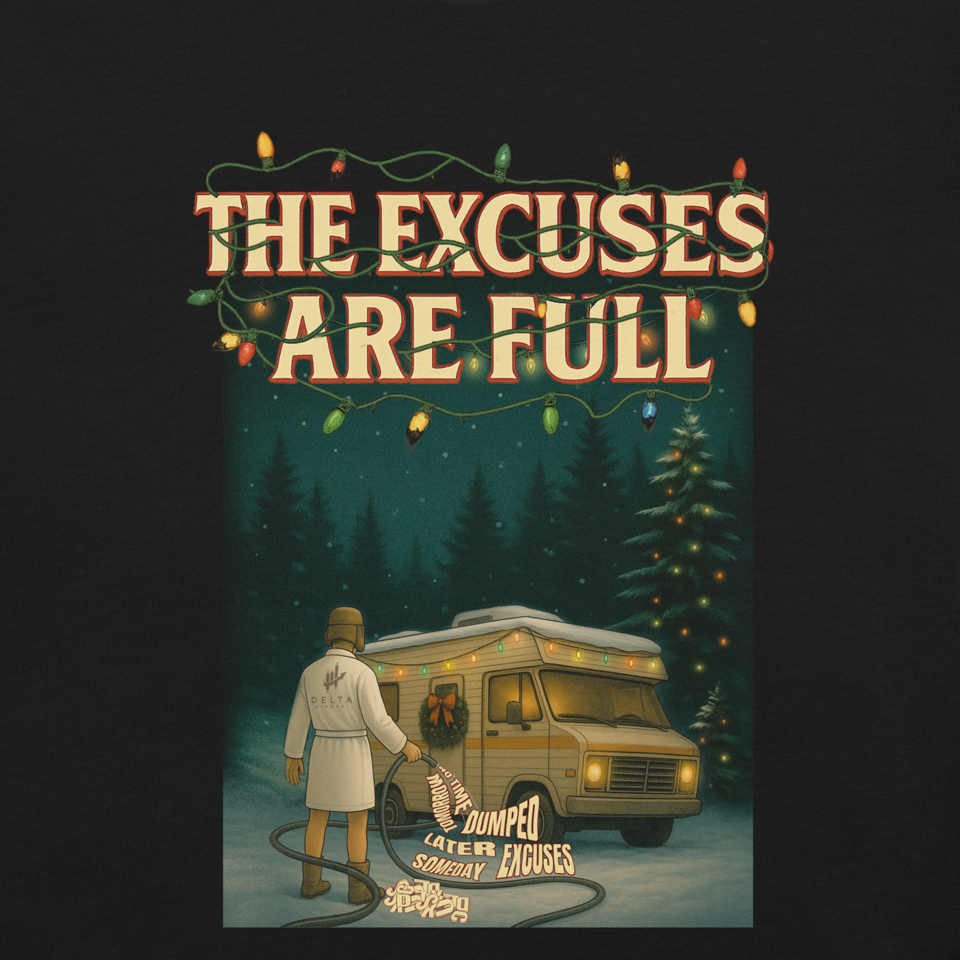 Delta Mindset cinematic streetwear trader shirt — Hearth Collection —The Excuses Are Full