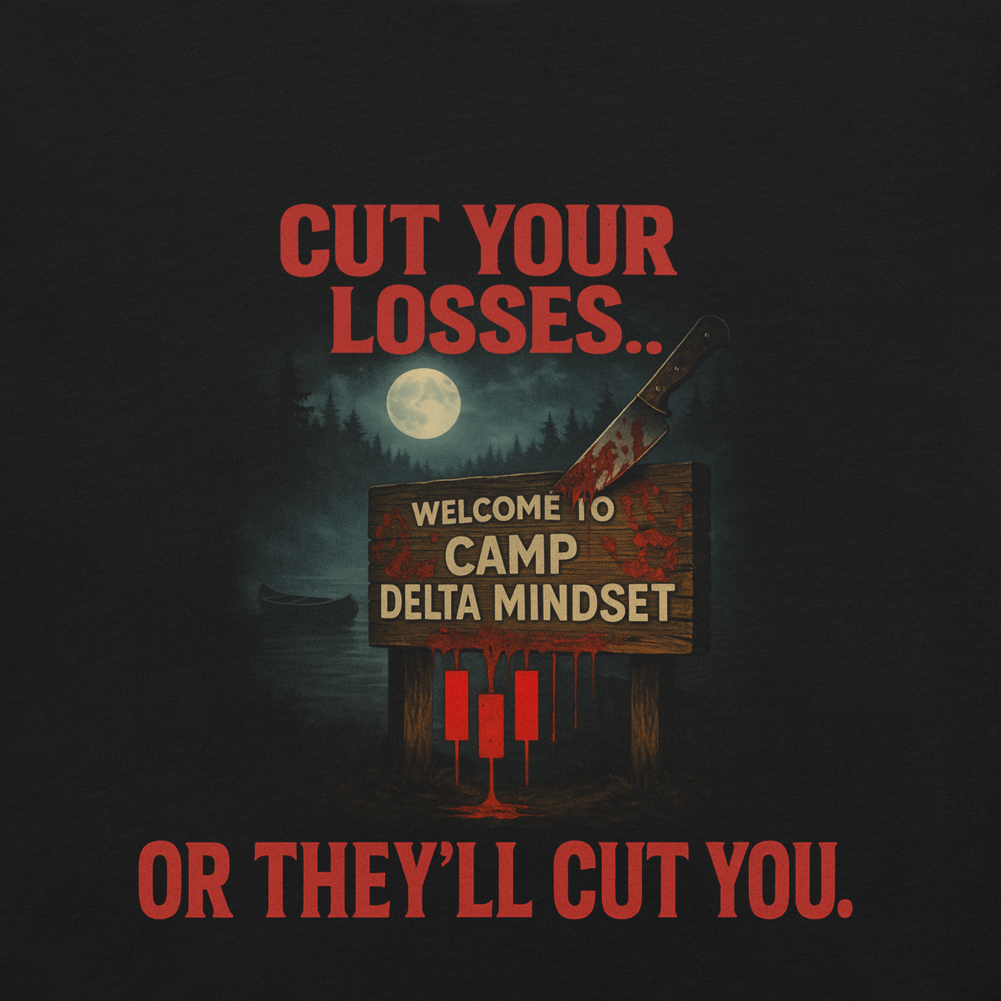 delta mindset cinematic streetwear shirt — crypt collection — cut your losses or they'll cut you